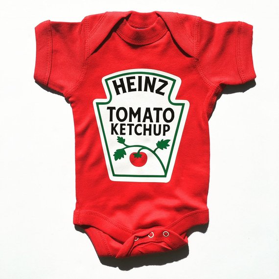 Heinz Ketchup Baby Onesie | Red - West of Camden - Thumbnail Image Number 1 of 2
