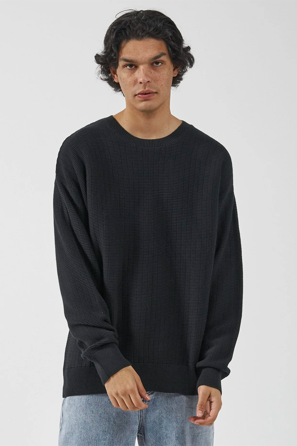 Republic Crew Knit | Washed Black - Main Image Number 1 of 3
