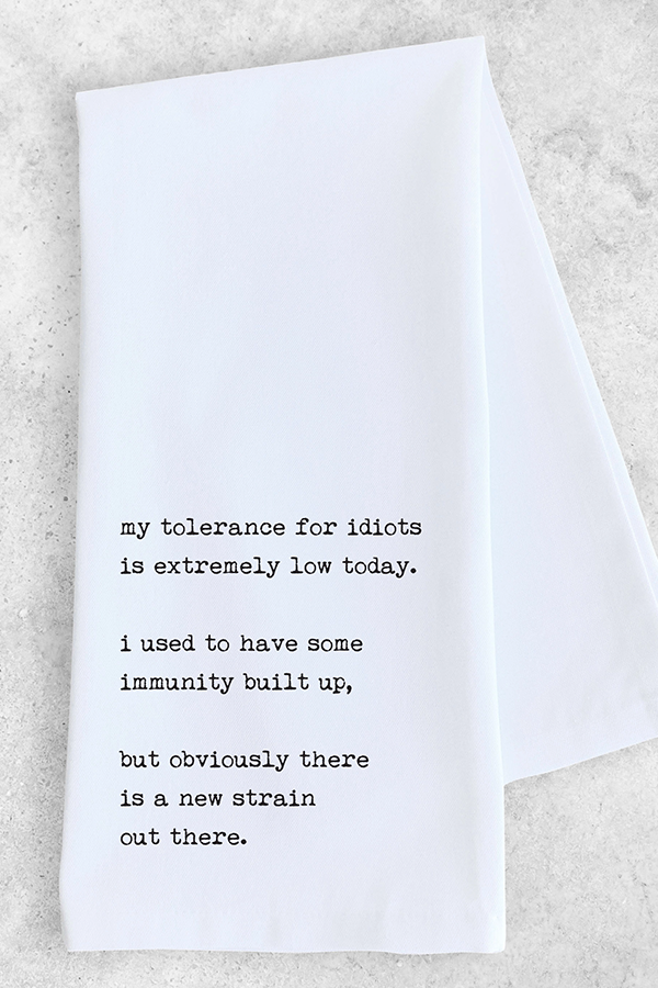 New Strain Of Idiots Tea Towel | White - Main Image Number 1 of 1