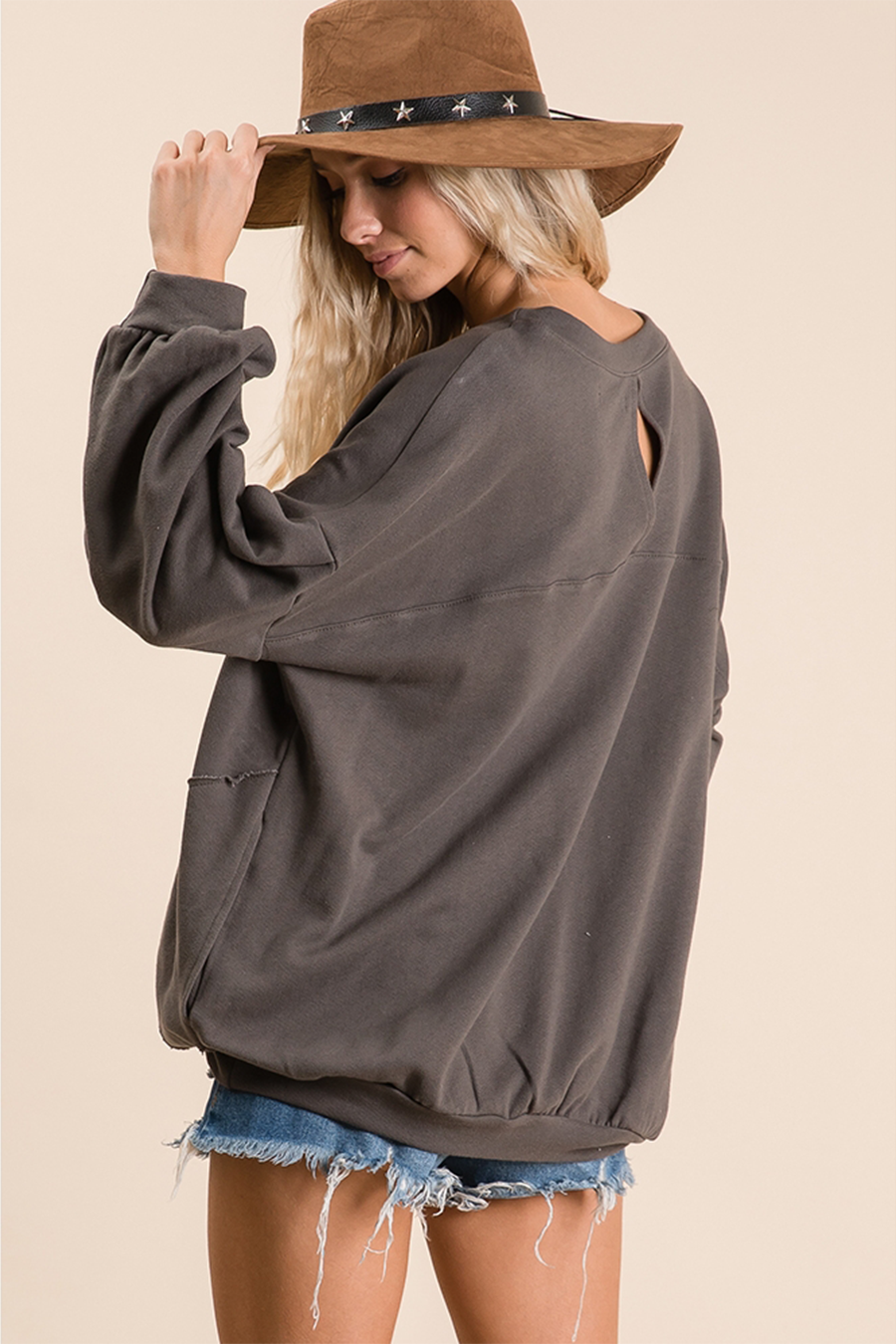 Boxy Pocket Sweatshirt | Charcoal - Main Image Number 2 of 2