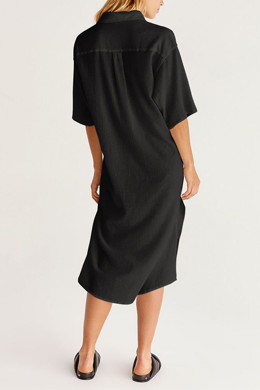 Lina Button Up Duster | Black - Main Image Number 2 of 2