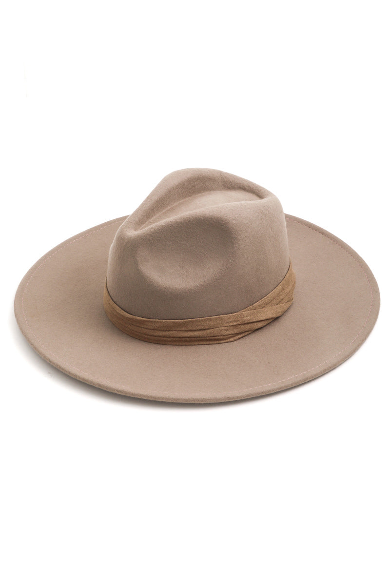 Wool Flat Brim Hat | Taupe - West of Camden - Main Image Number 1 of 1
