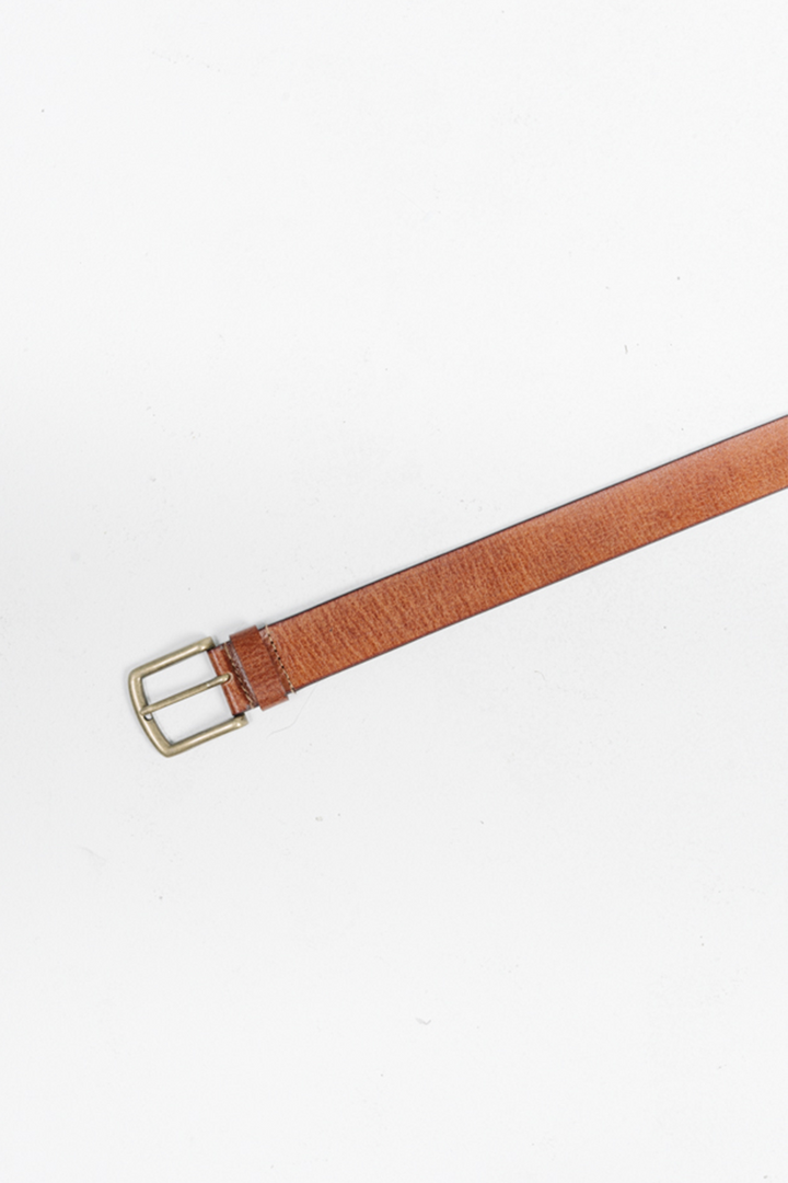 Wide Leather Belt | Tan - Thumbnail Image Number 2 of 2
