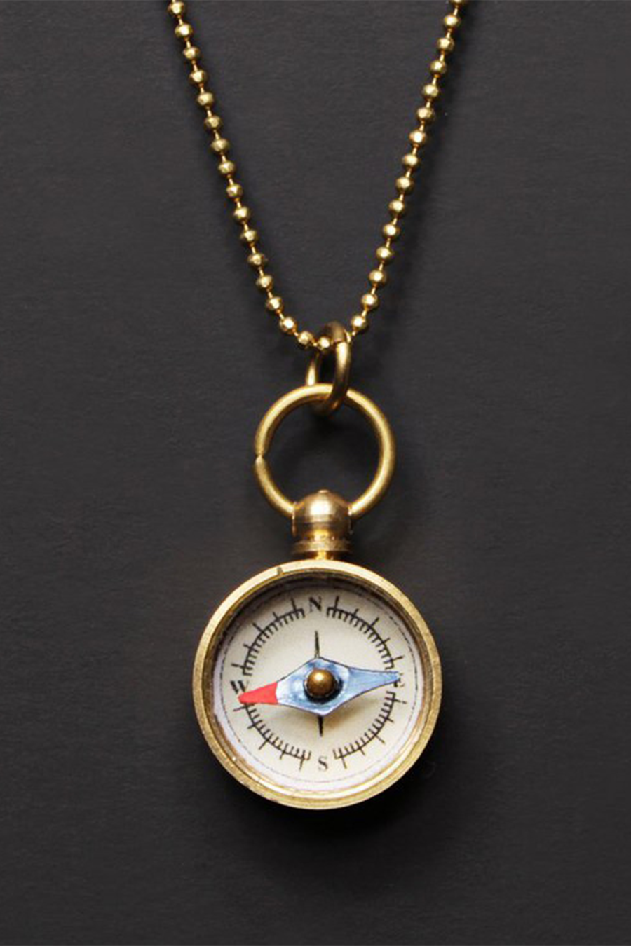 Gold Miniature Compass Necklace
