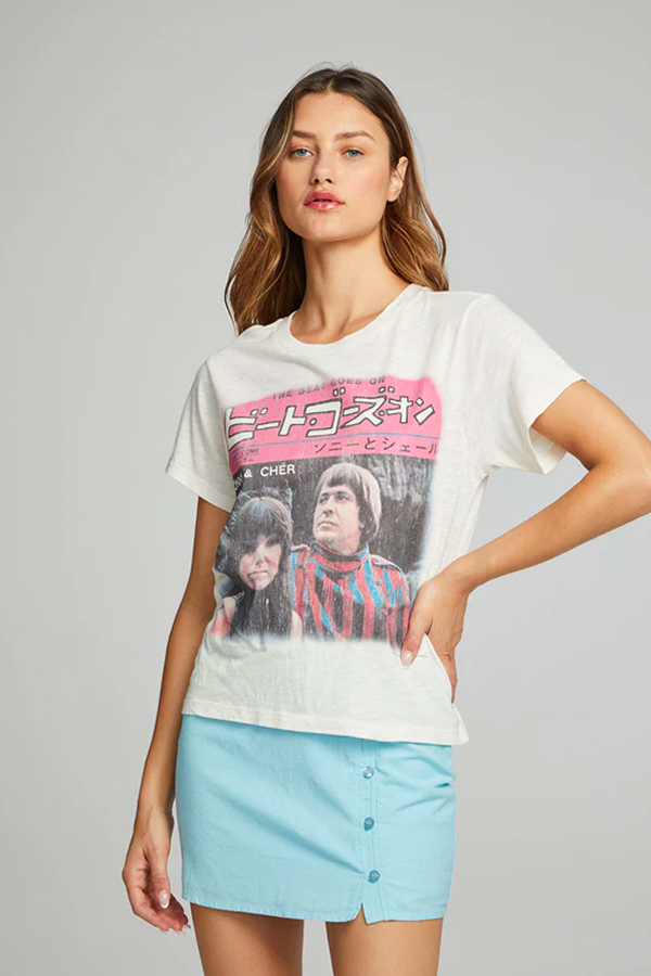 Sonny &amp; Cher Beat Goes On Tee | Coconut Milk - Thumbnail Image Number 1 of 5
