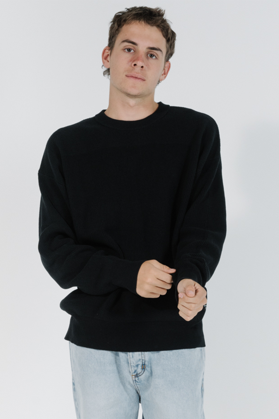 Republic Crew Knit | Black - Main Image Number 1 of 1