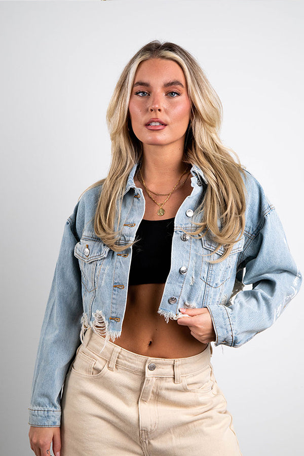 Know Your Power Jean Jacket | Blue - Thumbnail Image Number 2 of 3
