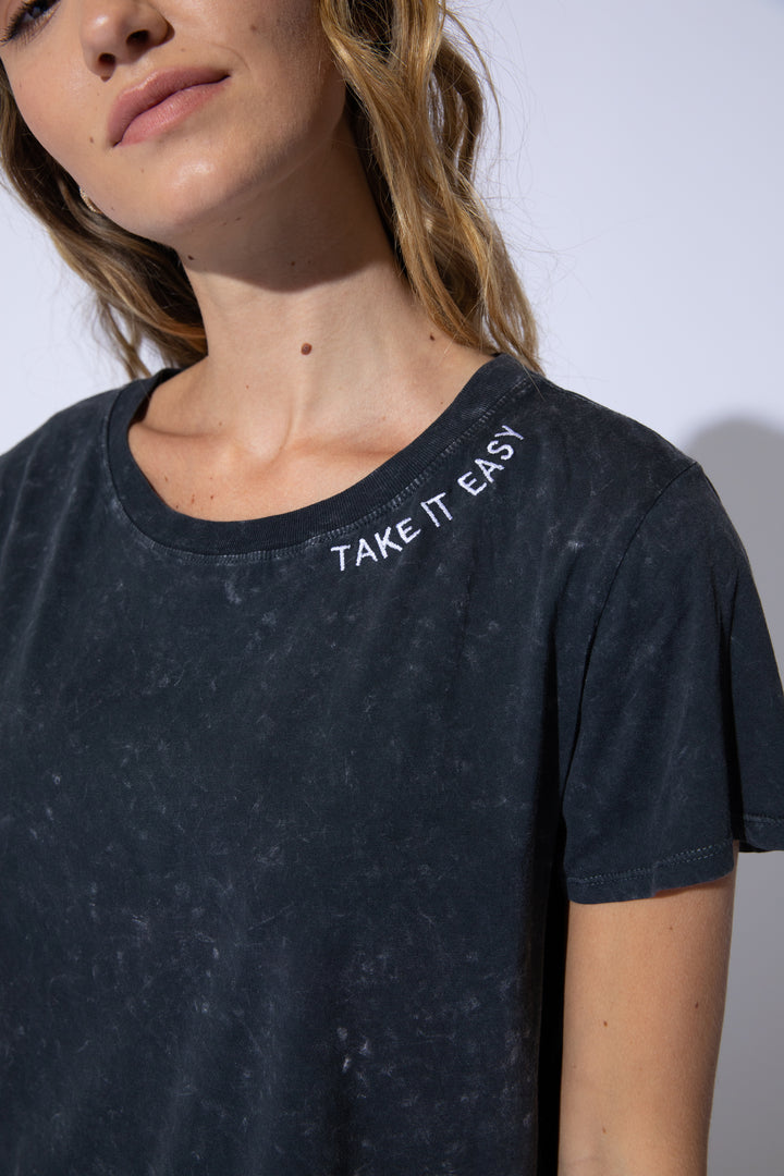 Take It Easy Dylan Tee | Mineral Black - Thumbnail Image Number 1 of 2
