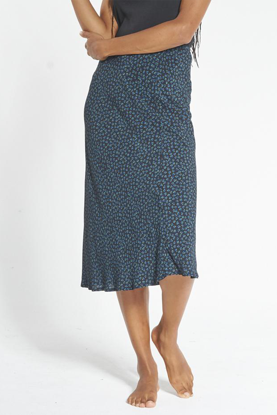 Royal Bloom Bias Skirt | Royal Blue - Main Image Number 1 of 2