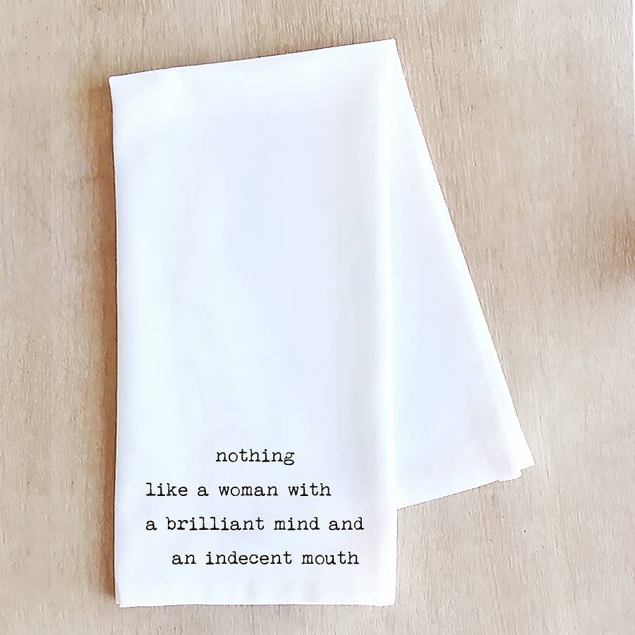 Brilliant Mind Indecent Mouth | Tea Towel - Main Image Number 1 of 1