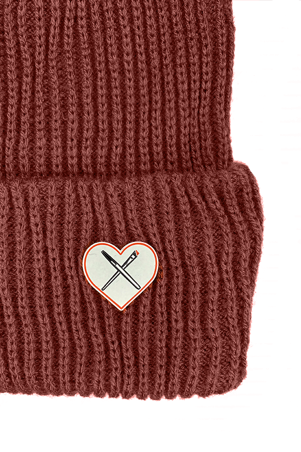 Pen and Brush Beanie | Red - Thumbnail Image Number 2 of 2
