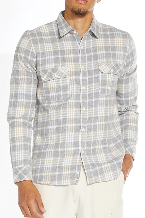 Ayers Brushed Flannel | Heather Grey - Main Image Number 1 of 4