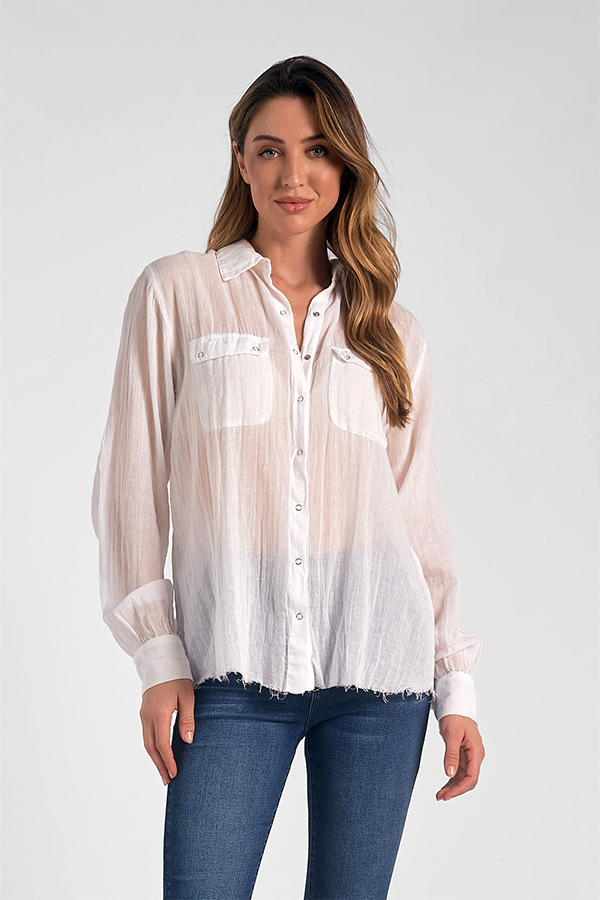 Collared Button Down | White - Main Image Number 1 of 1