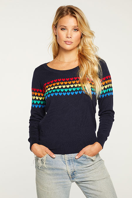 Cotton Cashmere Hearts Pullover | Avalon - Main Image Number 1 of 2