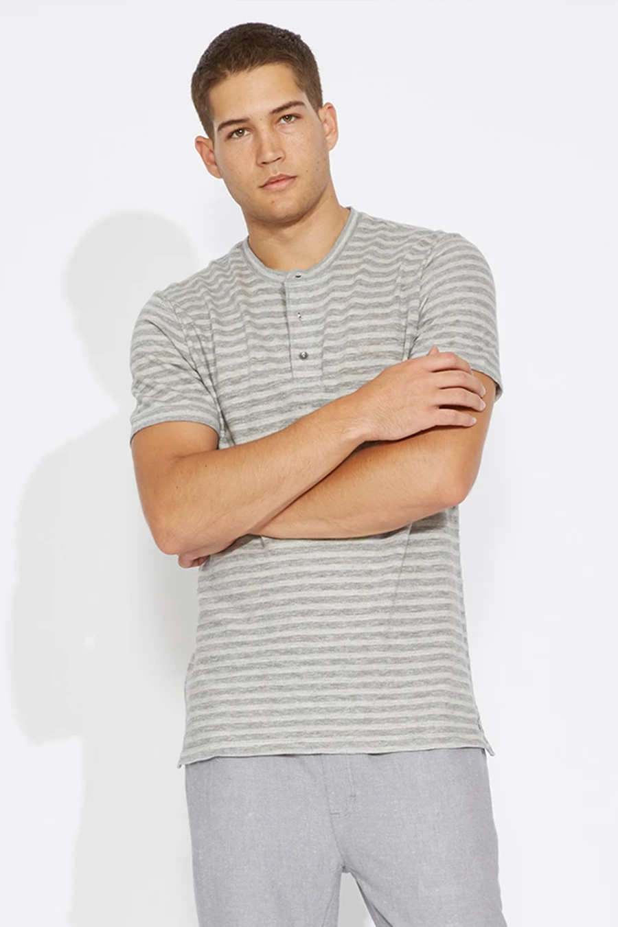 Haskett Step Up Henley | Heather Gray - Main Image Number 1 of 1