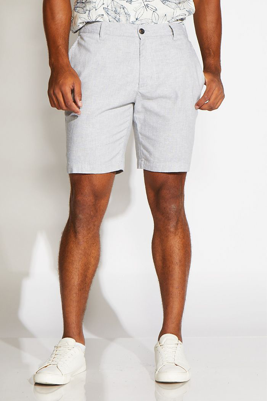 Casablanca Linen Shorts | Gray - Main Image Number 1 of 3