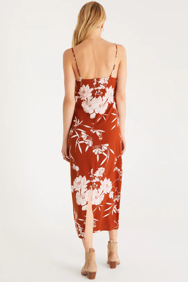 Marlee Floral Midi Dress | Rouge - Main Image Number 2 of 2