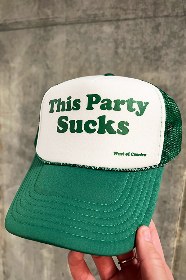 This Party Sucks Hat | Green / White