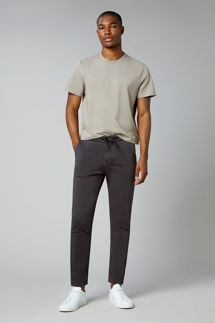 Jay Knit Track Chino | Dewey Stripe - Main Image Number 1 of 4