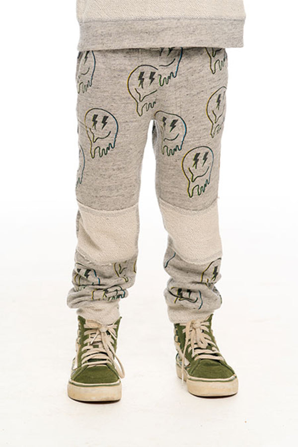Boys Drippy Smiles Terry Pant | Heather Grey - Main Image Number 1 of 1