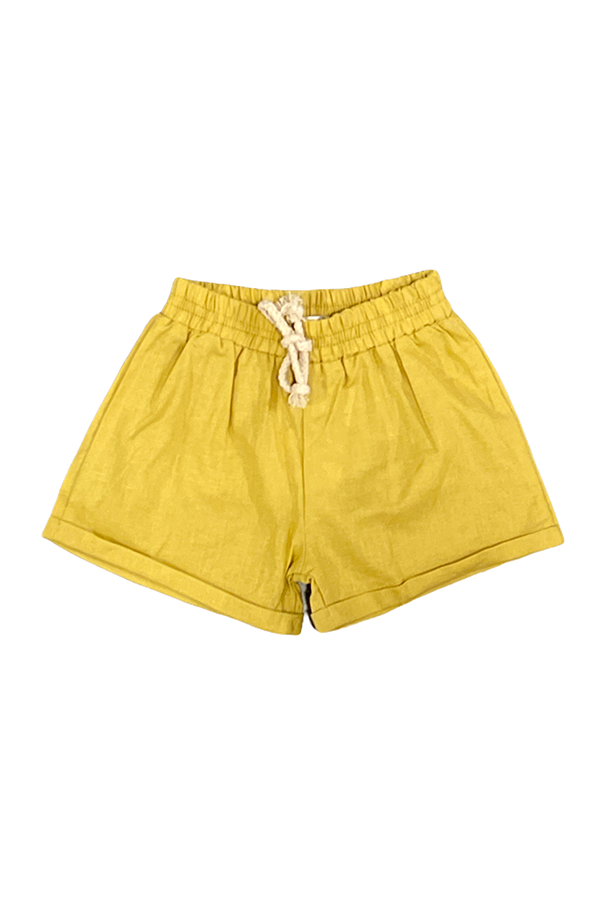 Peyton Linen Shorts | Mustard - Main Image Number 1 of 1