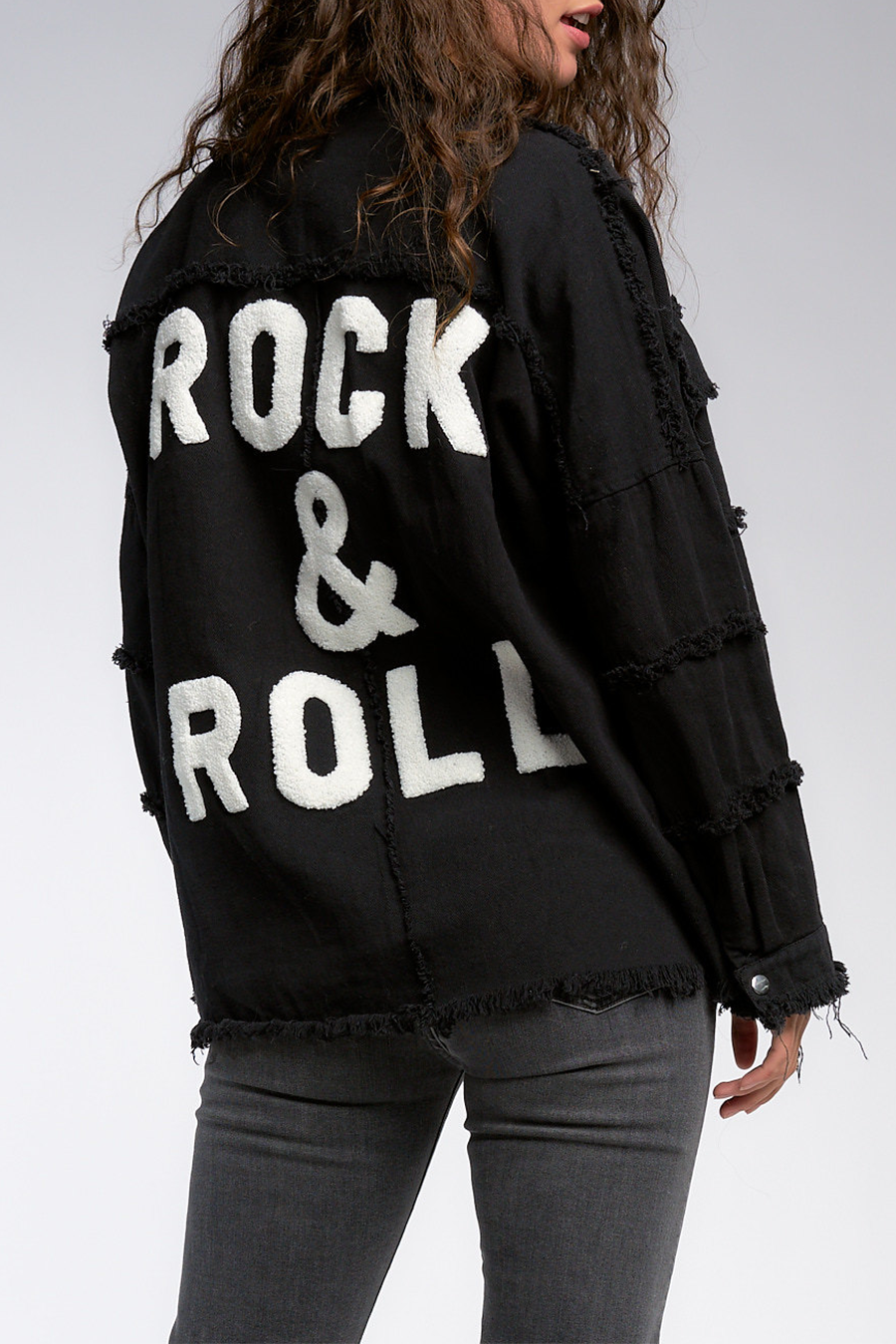 Distressed Rock & Roll Jacket | Black - Main Image Number 1 of 3