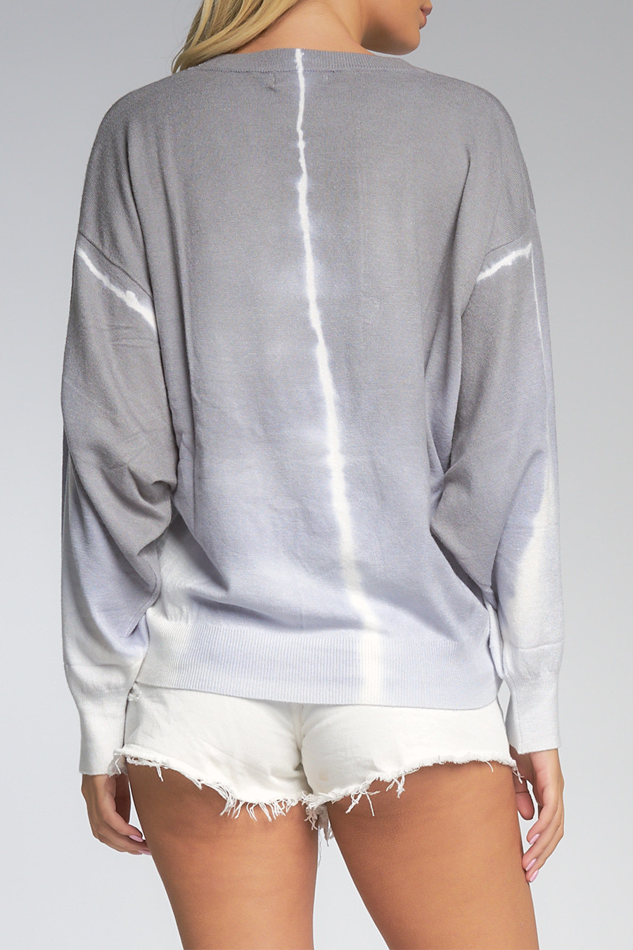 Tie Dye Crew Neck Sweater | Ash Grey O/S - Main Image Number 2 of 2