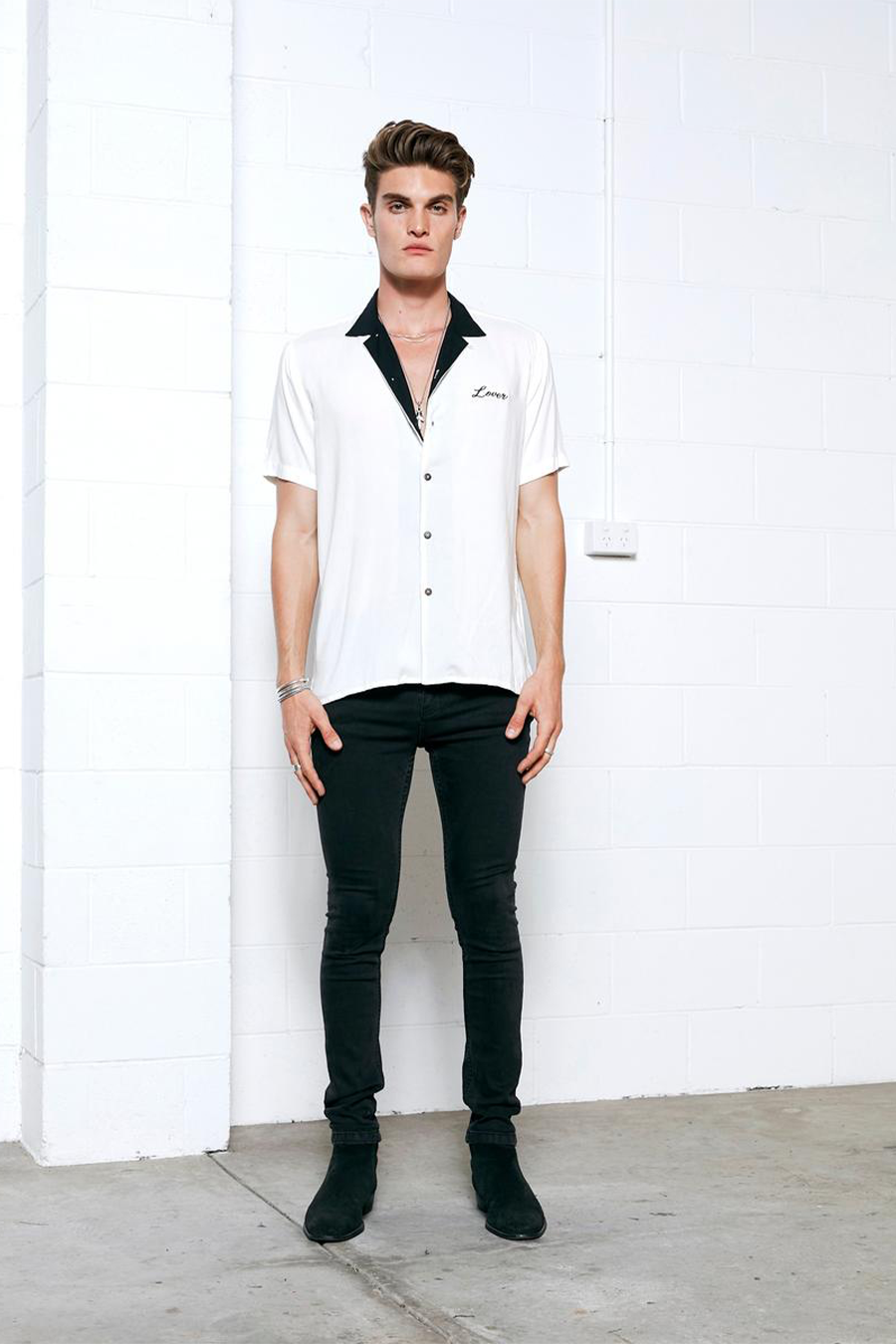 Mason Palmetto Shirt | White - Main Image Number 1 of 2