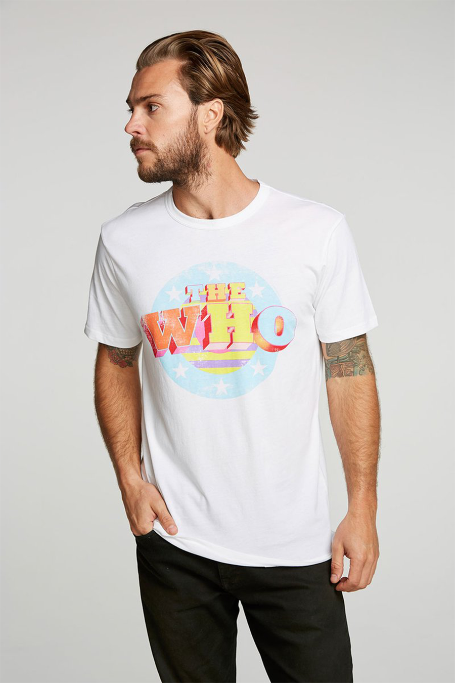 The Who Stars Stripes Tee | White - Main Image Number 1 of 1