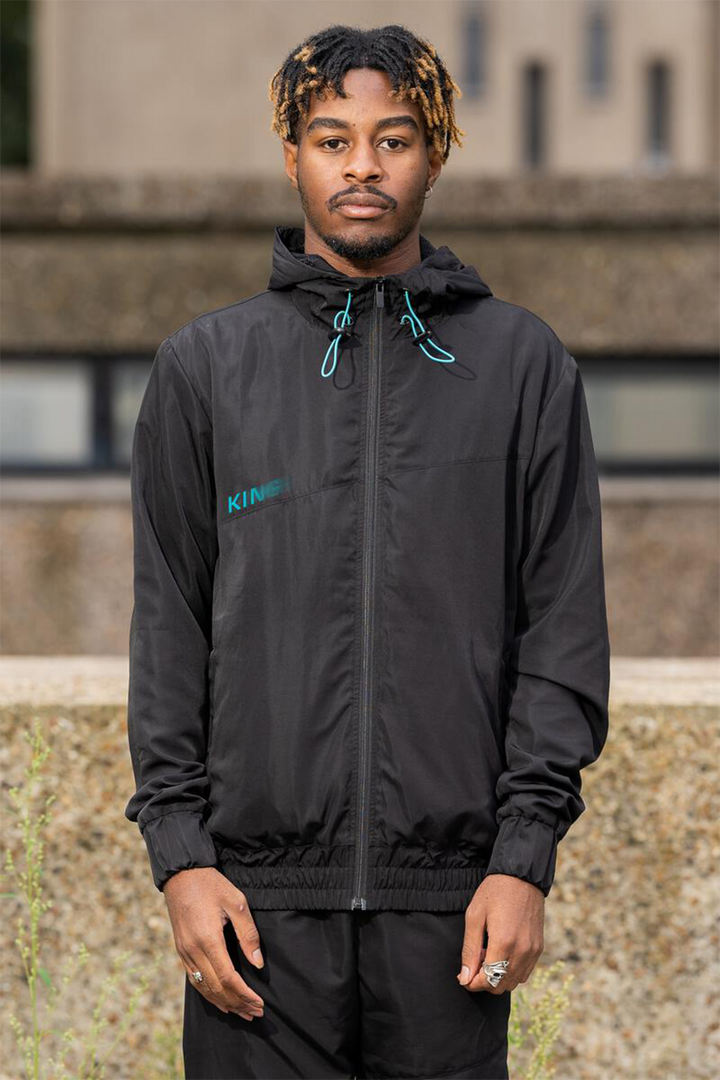 Tennyson Shell Tracksuit Hoodie | Black - Thumbnail Image Number 1 of 3
