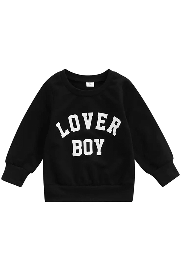 Kids Tiny Lover Boy Pullover | Black - Main Image Number 1 of 1