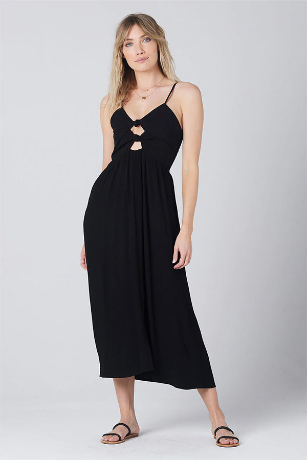 Emmy Midi Dress | Black - Thumbnail Image Number 1 of 2
