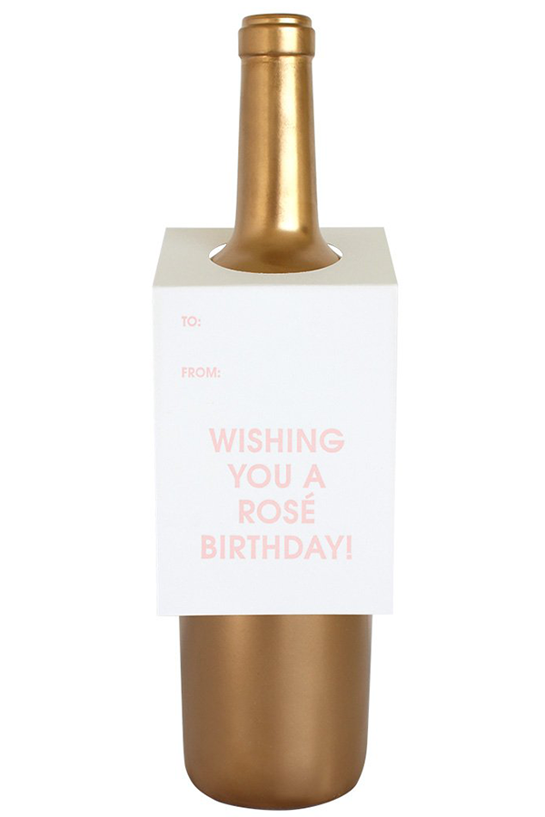 Wishing You A Rose Birthday Wine Tag