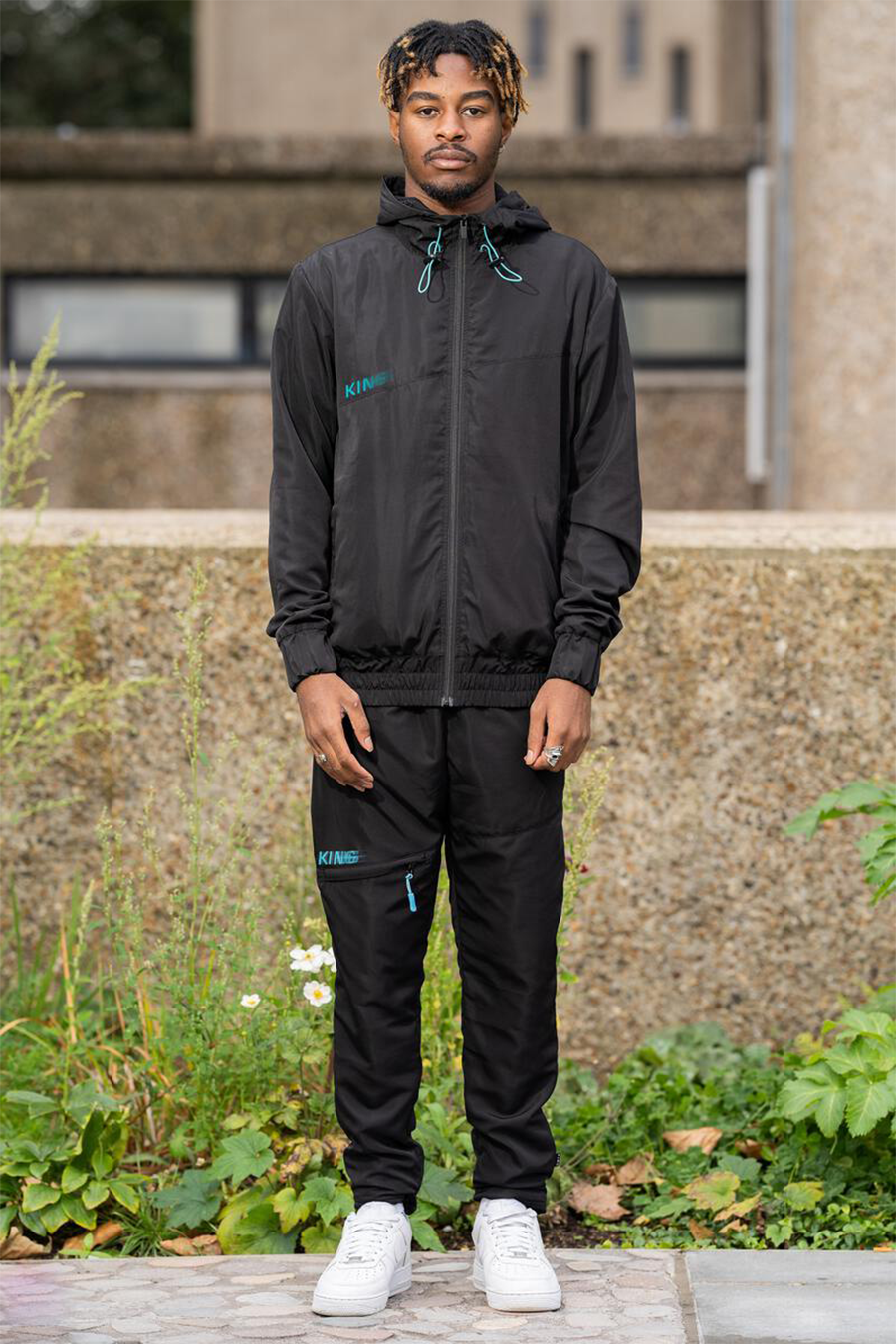Tennyson Shell Tracksuit Hoodie | Black - Main Image Number 3 of 3