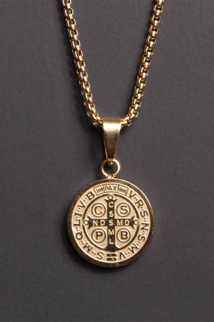 St Benedict Medal Necklace 20" | Gold - Main Image Number 1 of 3