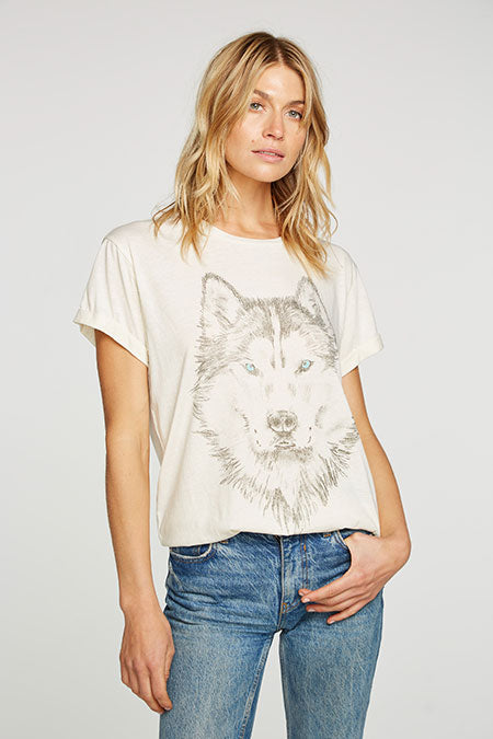 Lone Wolf Rolled Tee | Au Lait - Main Image Number 1 of 1