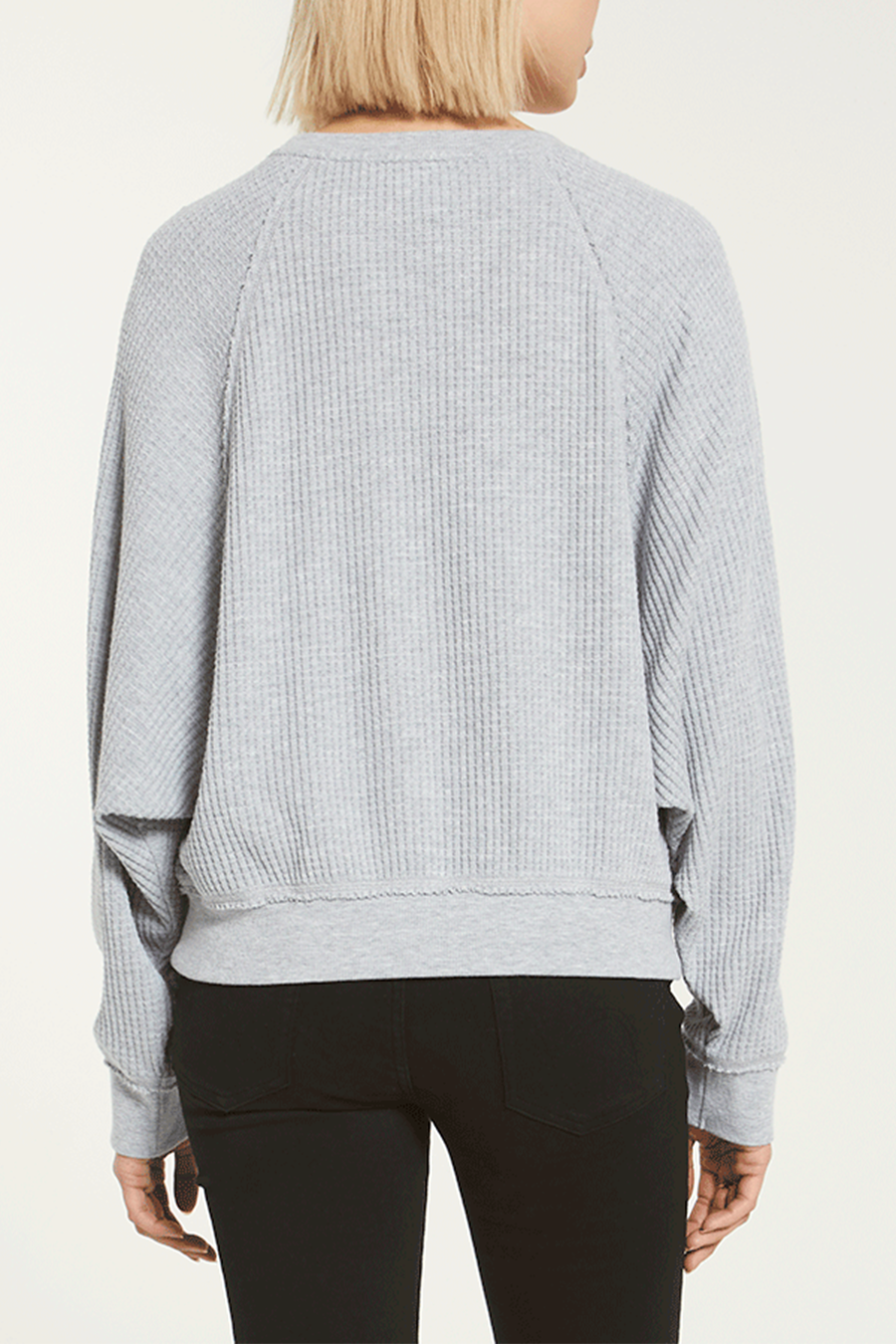 Claire Waffle Long Sleeve | H. Grey - Main Image Number 2 of 2