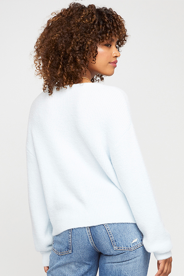 Clarkson V-Neck Sweater | White - Main Image Number 2 of 2
