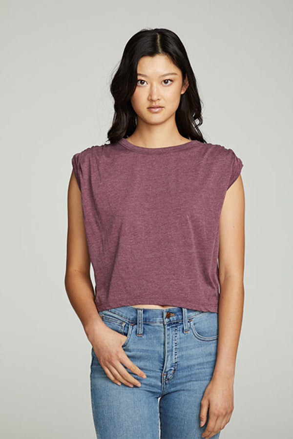 Shirred Muscle Tee | Brandy - Main Image Number 1 of 1