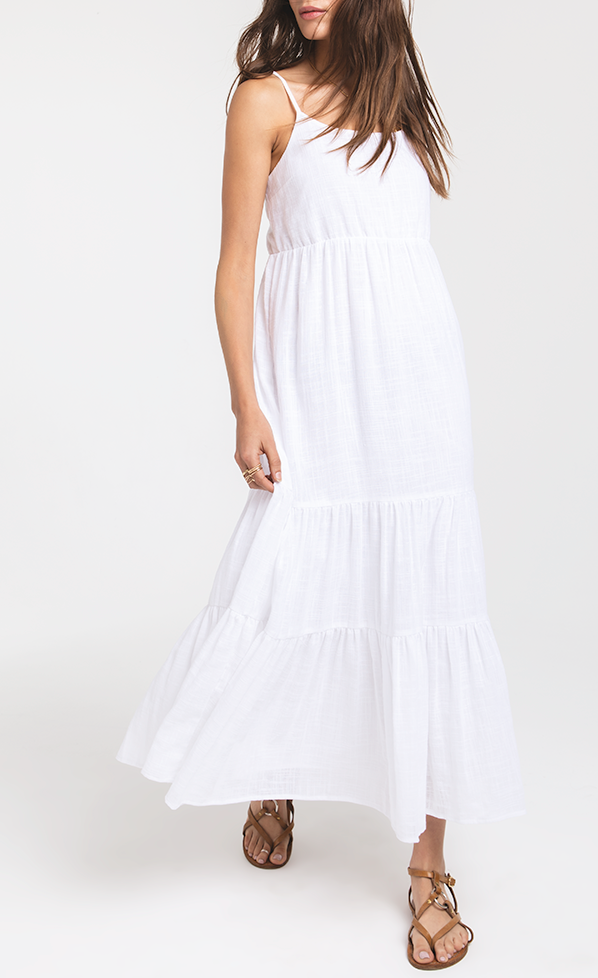 Sanur Solid Dress | White - West of Camden - Thumbnail Image Number 1 of 2
