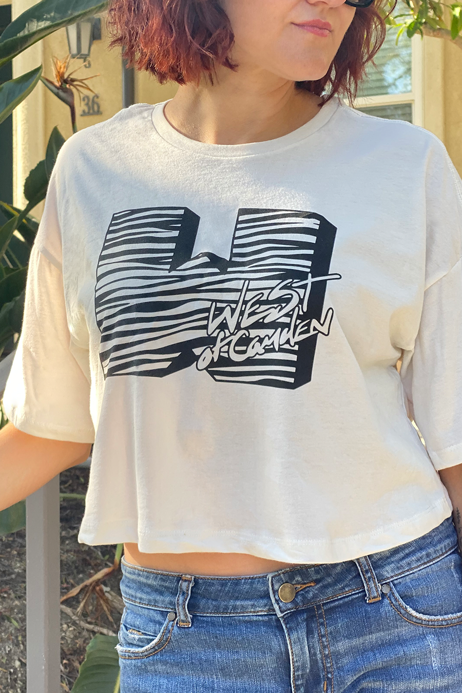 W-TV Women's Jersey Cropped Tee | Vintage White - Main Image Number 1 of 2