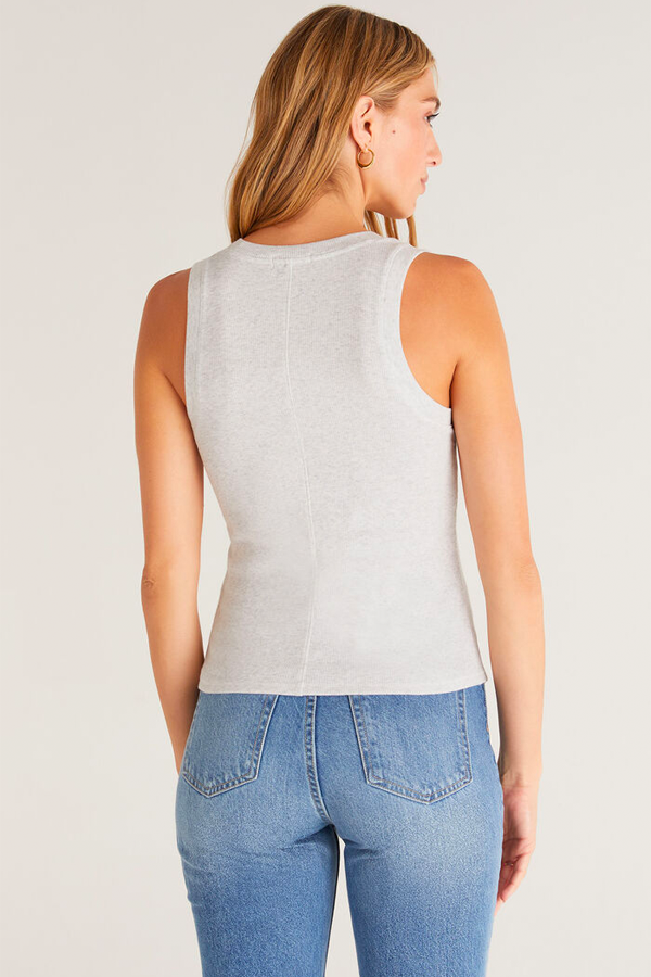 Sirena Rib Tank | Light Heather Grey - Thumbnail Image Number 2 of 3
