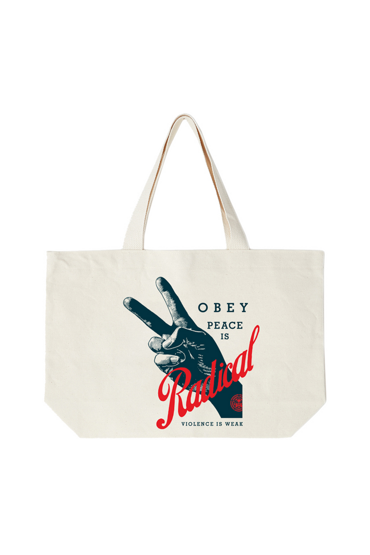 Obey Radical Peace Tote | Natural - Thumbnail Image Number 1 of 2
