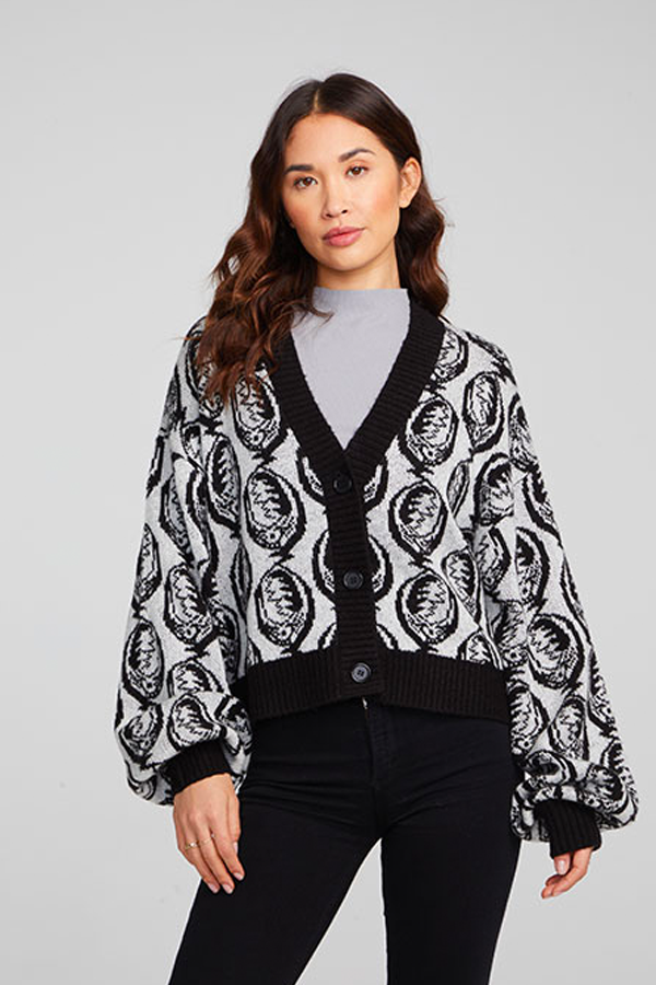 Grateful Dead SYF Cardigan | Bright White - Main Image Number 1 of 1
