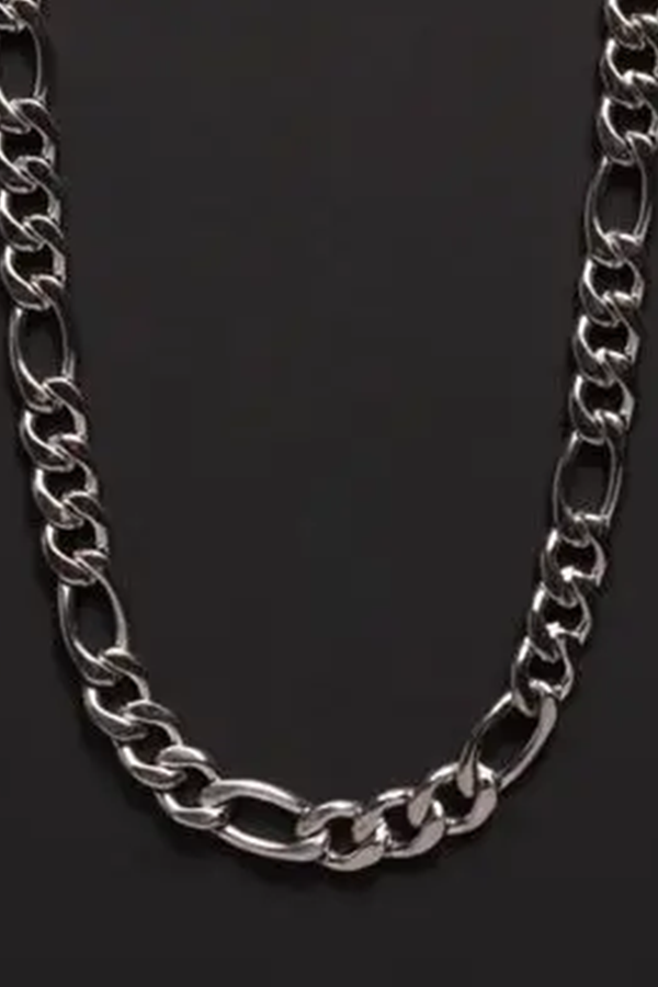 6mm Stainless Steel Figaro Chain Necklace 20" - Main Image Number 2 of 2