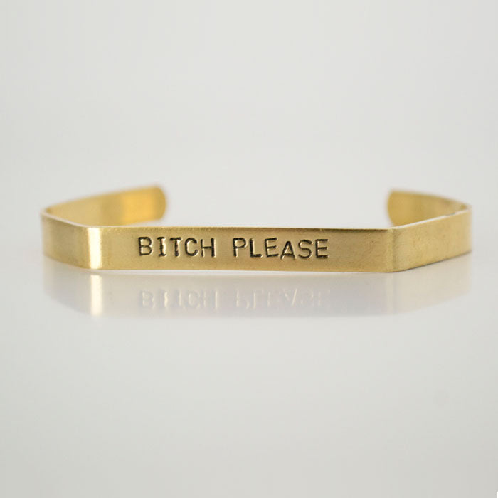 Bitch Please Brass Hex Cuff - West of Camden - Main Image Number 1 of 1