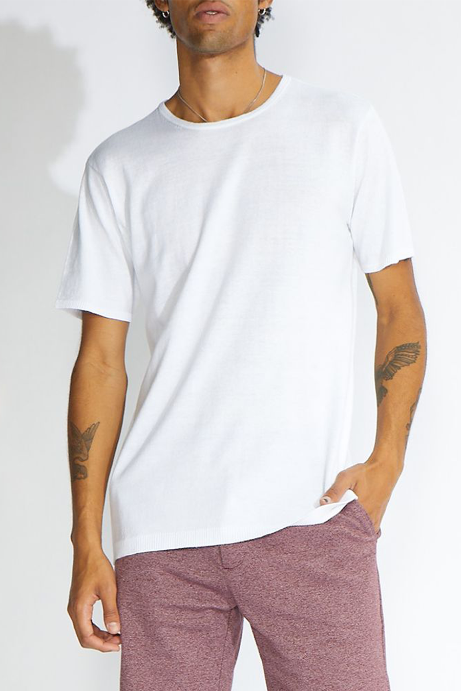 Bates Fine Knit Tee | Off White - Main Image Number 1 of 1