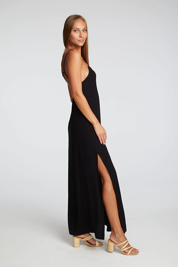 Heirloom Low Back Strappy Maxi Dress | Black - Main Image Number 2 of 3
