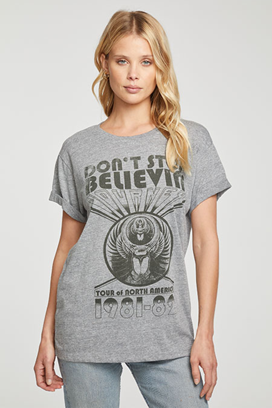Journey Dont Stop Tee | Streaky Grey - Main Image Number 1 of 1
