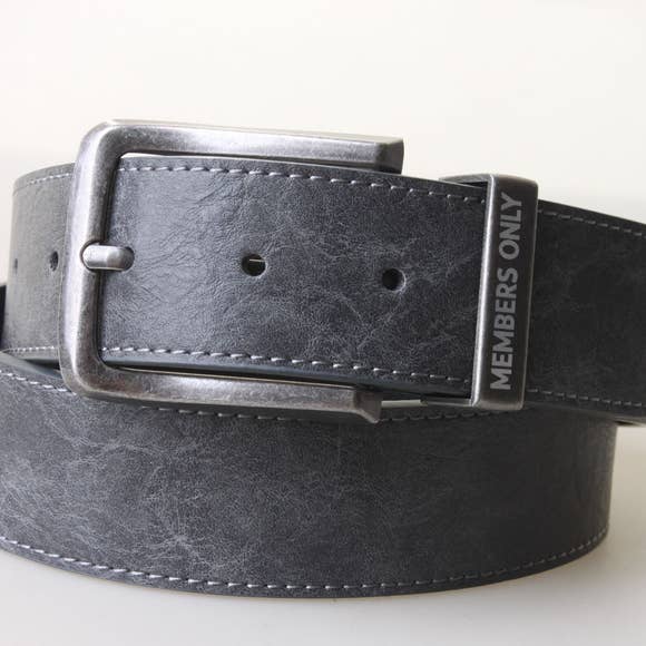 Marbled Leather Belt | Dark Grey - Main Image Number 1 of 1